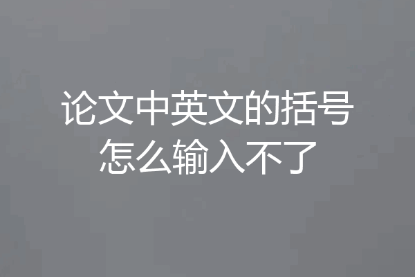 论文中英文的括号怎么输入不了