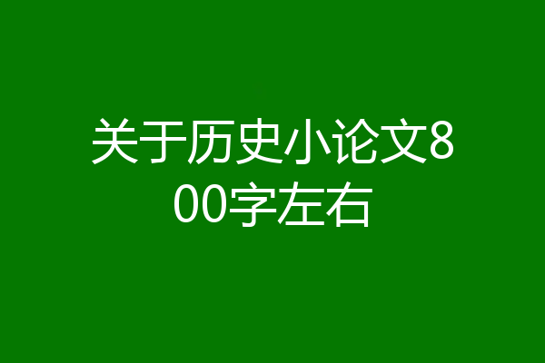 关于历史小论文800字左右