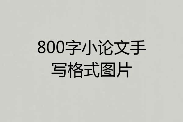 800字小论文手写格式图片