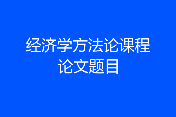 经济学方法论课程论文题目