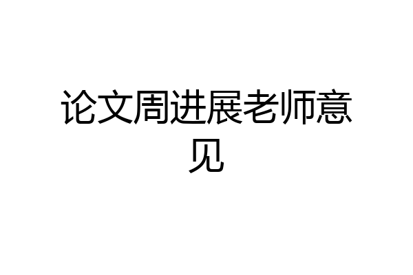 论文周进展老师意见