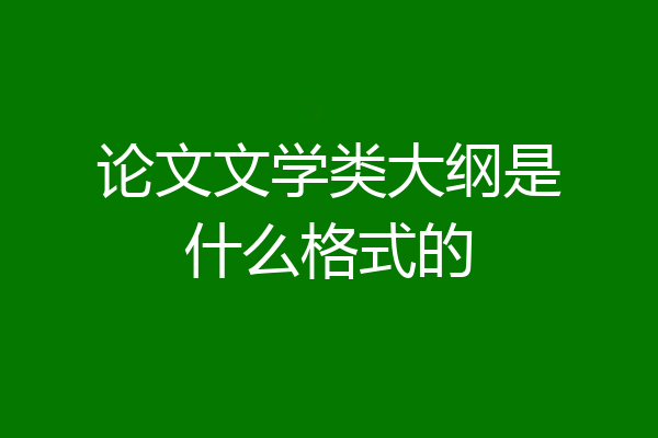 论文文学类大纲是什么格式的