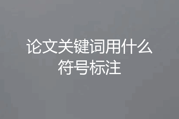 论文关键词用什么符号标注