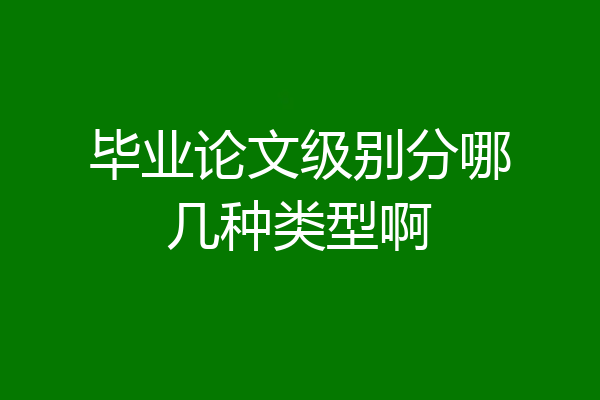 毕业论文级别分哪几种类型啊