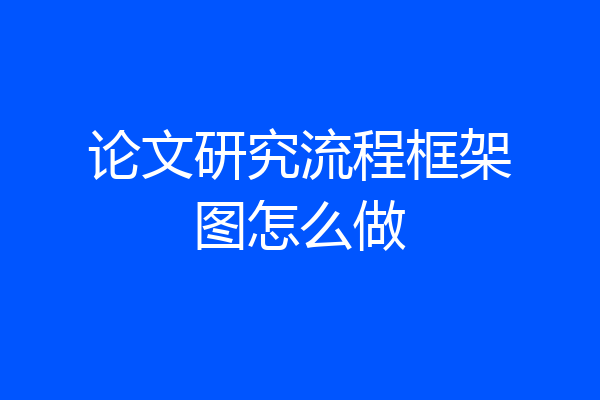 论文研究流程框架图怎么做