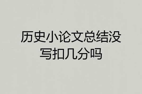 历史小论文总结没写扣几分吗
