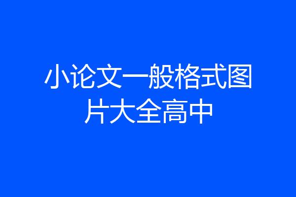 小论文一般格式图片大全高中