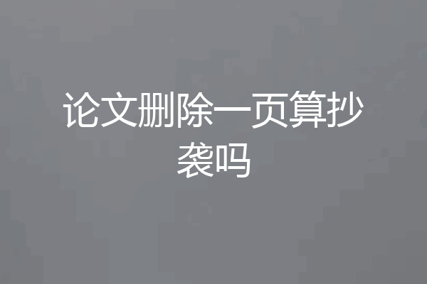 论文删除一页算抄袭吗