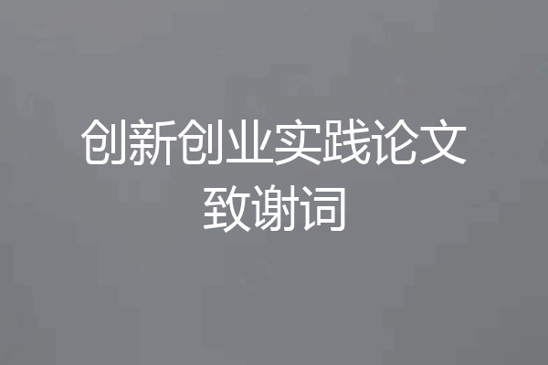 创新创业实践论文致谢词