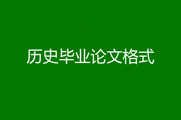 历史毕业论文格式