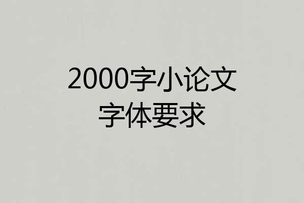 2000字小论文字体要求