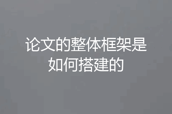 论文的整体框架是如何搭建的