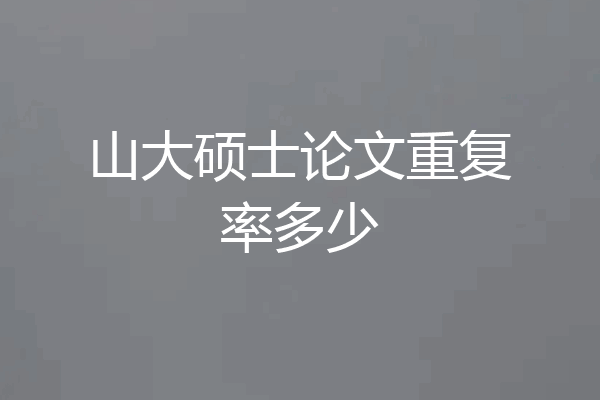 山大硕士论文重复率多少