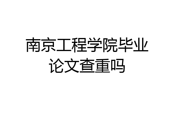 南京工程学院毕业论文查重吗