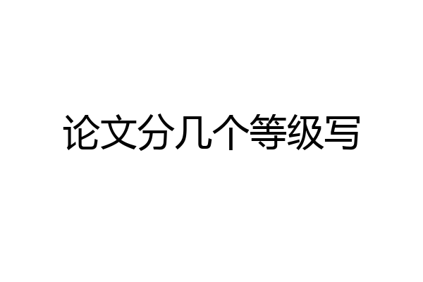论文分几个等级写