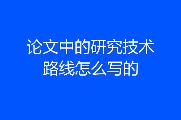 论文中的研究技术路线怎么写的