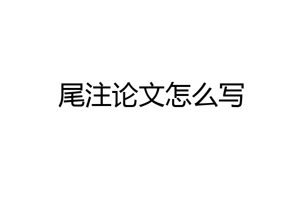 尾注论文怎么写