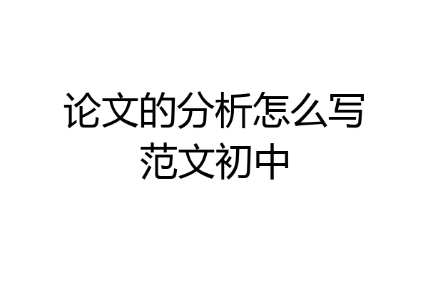论文的分析怎么写范文初中