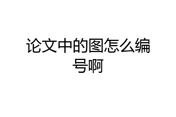 论文中的图怎么编号啊