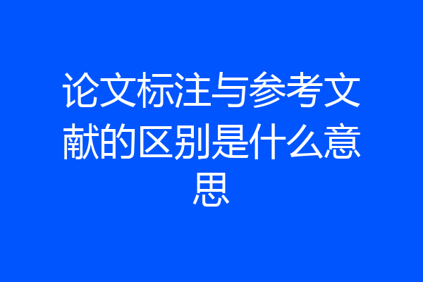 论文标注与参考文献的区别是什么意思