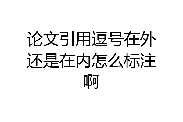 论文引用逗号在外还是在内怎么标注啊