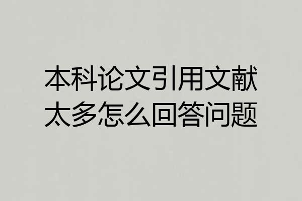 本科论文引用文献太多怎么回答问题