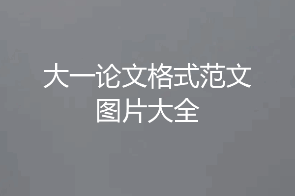 大一论文格式范文图片大全
