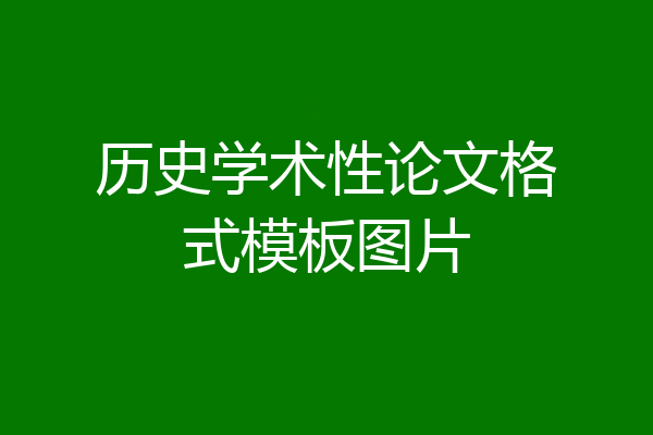 历史学术性论文格式模板图片