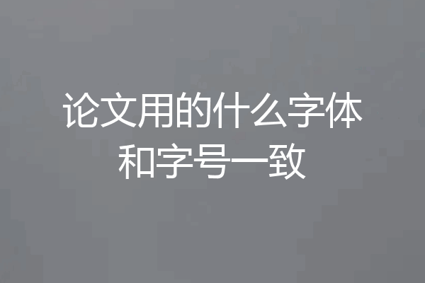论文用的什么字体和字号一致