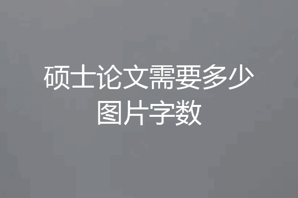 硕士论文需要多少图片字数