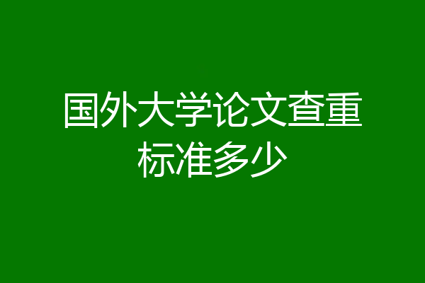 国外大学论文查重标准多少