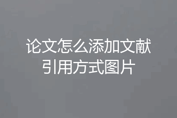 论文怎么添加文献引用方式图片