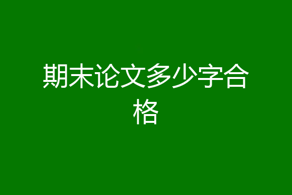 期末论文多少字合格