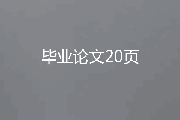 毕业论文20页