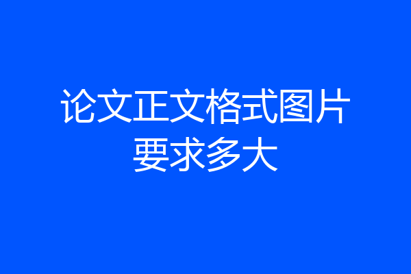 论文正文格式图片要求多大