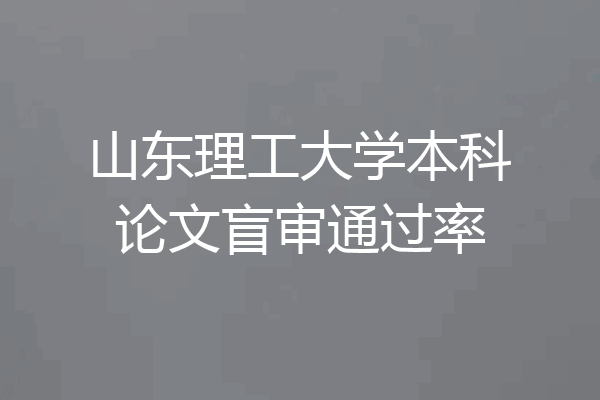 山东理工大学本科论文盲审通过率