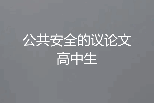 公共安全的议论文高中生