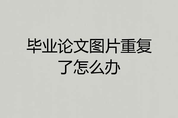 毕业论文图片重复了怎么办