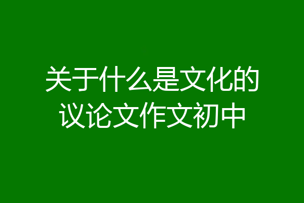 关于什么是文化的议论文作文初中