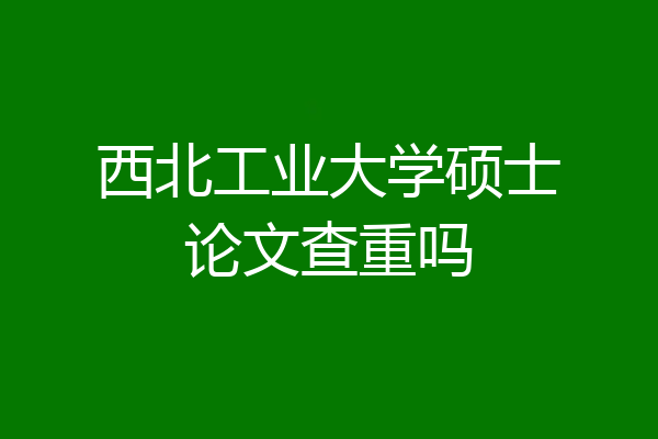 西北工业大学硕士论文查重吗