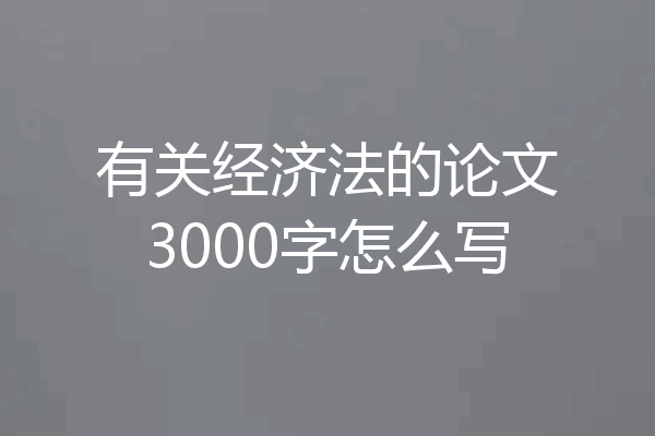 有关经济法的论文3000字怎么写