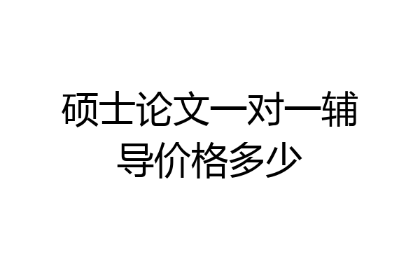 硕士论文一对一辅导价格多少
