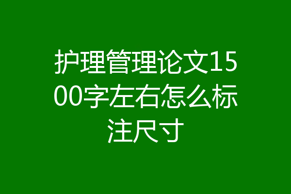 护理管理论文1500字左右怎么标注尺寸
