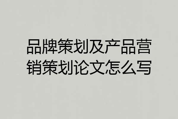 品牌策划及产品营销策划论文怎么写