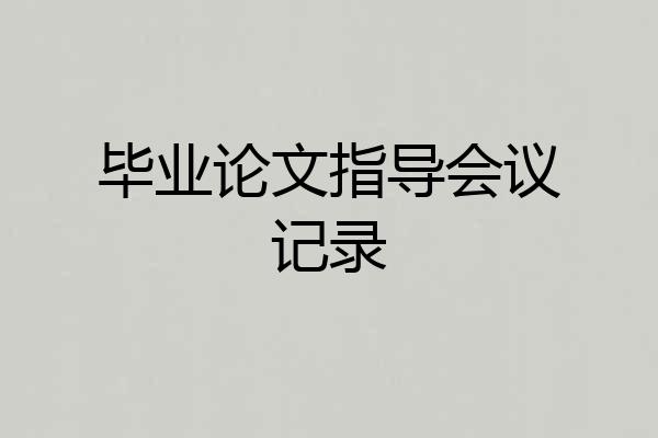 毕业论文指导会议记录
