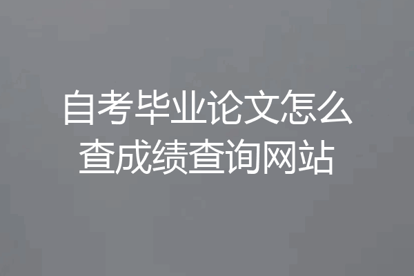自考毕业论文怎么查成绩查询网站