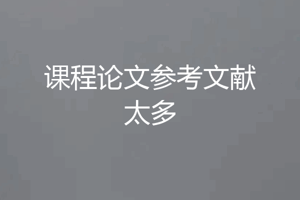 课程论文参考文献太多