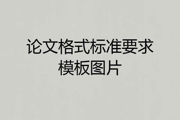 论文格式标准要求模板图片