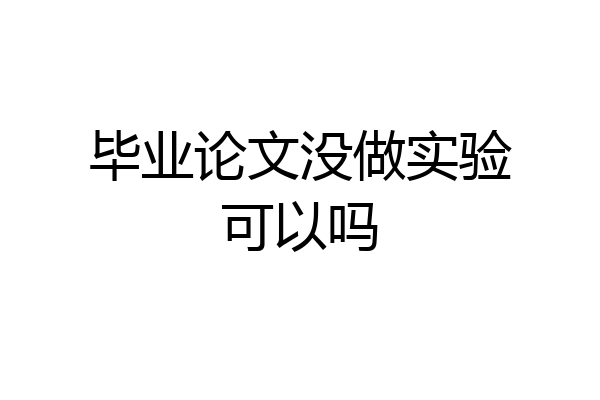 毕业论文没做实验可以吗