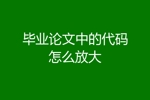 毕业论文中的代码怎么放大